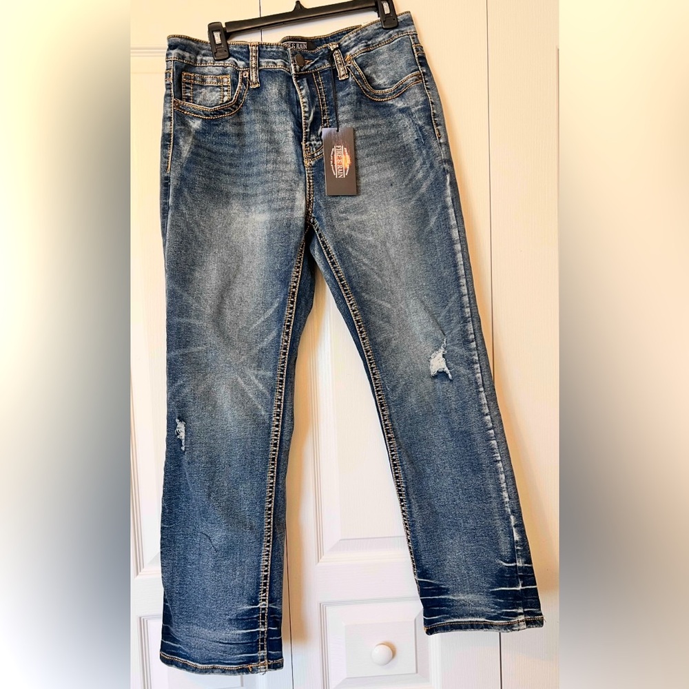 Fire & Rain Men’s Distressed Jeans Stretch Denim Size 34x30 NWT